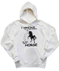 Horse Hoodie I Asked God For A True Friend Graphic Clothing Horse Enthusiast Gifts