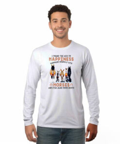 I Found The Key To Happiness Surround Yourself With Horses Long Sleeve Shirt Horse Riding Lovers Gifts