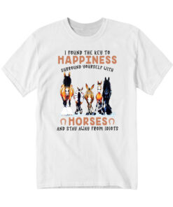 Alternative view of I Found The Key To Happiness Surround Yourself With Horses T-Shirt Horse Riding Lovers Gifts
