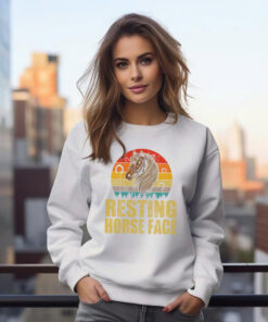 Alternative view of Resting Horse Face Shirt Funny Resting Mare Face Vintage Sweatshirt Designs Gifts For Horse Lovers