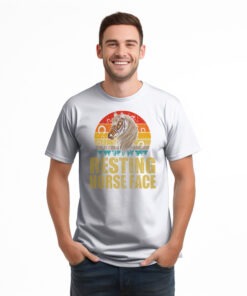 Alternative view of Resting Horse Face Shirt Funny Resting Mare Face Vintage T-Shirt Designs Gifts For Horse Lovers