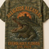 Alligator Alcatraz Camo T-Shirt 3D Print Florida Everglades EST 2025 Merch Clothing - Homegiftaura