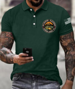 Alligator Alcatraz Men's Polo Shirt Crocodile USA Flag Alligator Alcatraz Merch Gifts - Homegiftaura
