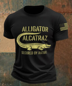 Alligator Alcatraz T-Shirt Men's Secured By Nature Trump MAGA Alligator Alcatraz Merch - Homegiftaura