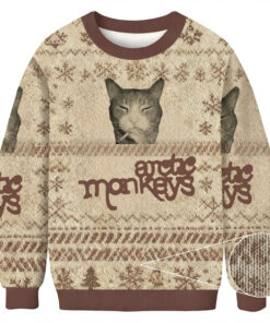 Arctic Monkeys Smoking Cat Meme Christmas Ugly Sweater Cute Xmas Clothes Christmas Presents 2025 - Homegiftaura
