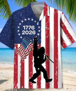 Bigfoot 1776 2026 Hawaiian Shirt USA Flag Aloha Shirt Gifts For Independence Day - Homegiftaura