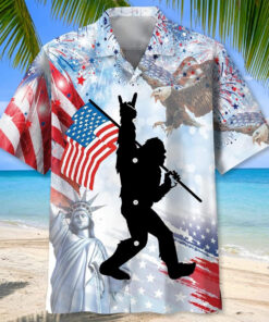 Bigfoot 250 Years Of Freedom 4th Of July Hawaiian Shirt Patriotic Aloha Shirt Gift For Men - Homegiftaura
