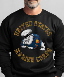 Bulldog United States Marine Corps Sweatshirt USMC Military Honor Apparel Gifts For Men - Homegiftaura