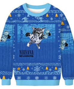 Cat Nirvana Nevermind Christmas Ugly Sweater Cat Lover Apparel Nirvana Merch Gifts Ideas - Homegiftaura