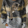 Cat Peeking Out Sweatshirt 3D Print Cute Christmas Gifts For Cat Lovers Owners For Her - Homegiftaura