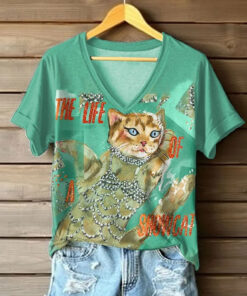 Cat TS12 Showgirl Merch V-neck Shirt The Life Of A Showcat Unique Swifties Clothing - Homegiftaura