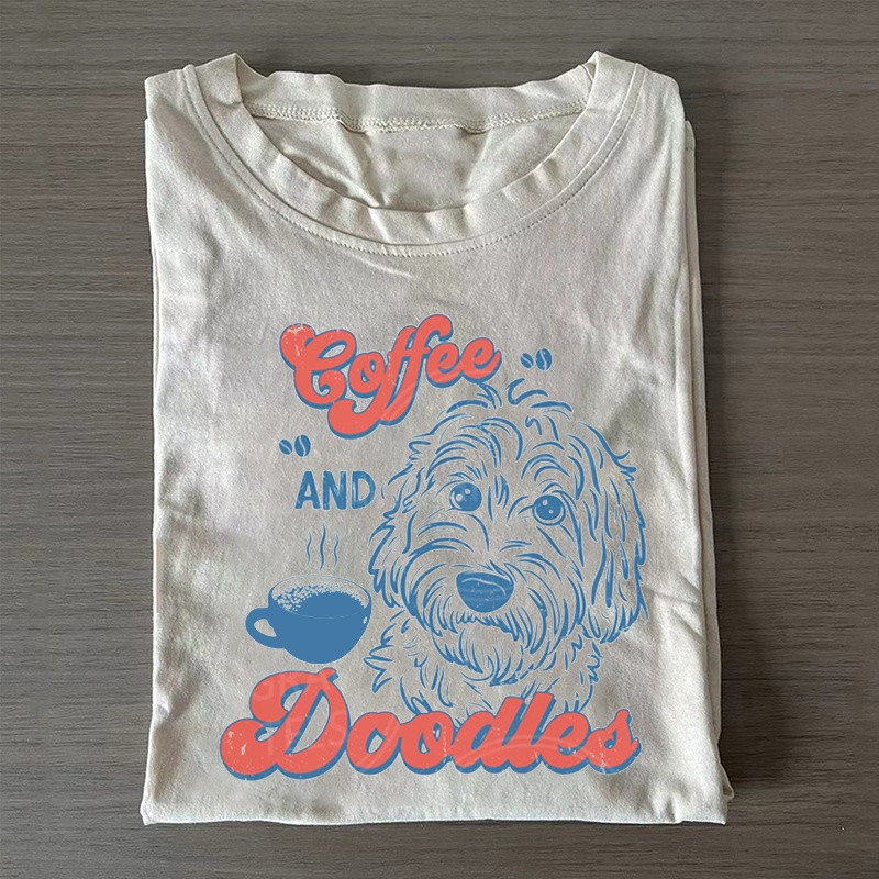 Coffee And Doodles T-shirt Goldendoodle Merch Best Gift For Coffee Addicts - Homegiftaura