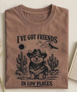 Corgi Cowboy Western T-Shirt I've Got Friends In Low Places Clothing Gift For Men - Homegiftaura