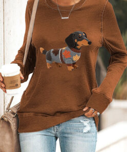 Dachshund Women's Sweatshirt Clothes For Humans Themed Cute Sausage Dog Gifts For Her - Homegiftaura