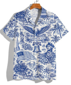Eagle America's 250th Anniversary Hawaiian Shirt Independence Day Aloha Shirt Gift Ideas - Homegiftaura