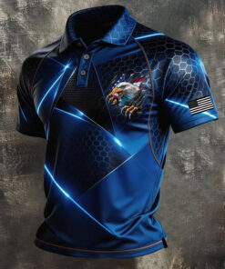Eagle USA Flag Polo Shirt Proud To Be American Clothing Patriotic Gifts For Men - Homegiftaura