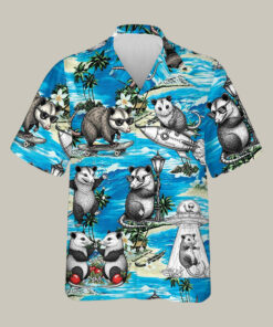 Funny Possum Hawaiian Shirt Skateboarding Possum & UFO Shirt Gift For Brother - Homegiftaura