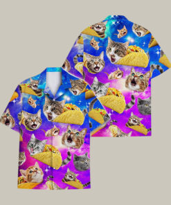 Galaxy Cat Taco Hawaiian Shirt Funny Space Cat Shirt Best Gift For Pet Lovers - Homegiftaura