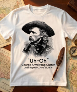 George Armstrong Custer Uh-Oh T-Shirt Little Big Horn June 25 1876 Merch Gift For Men - Homegiftaura