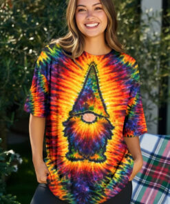 Gnome Hippie Tie-Dye Shirt Colorful Boho Merch Gift For Festival Lovers - Homegiftaura