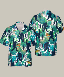 Go Fishing Bigfoot Hawaiian Shirt Summer Vibe Bigfoot Art Tee Unique Gift For Boyfriend - Homegiftaura