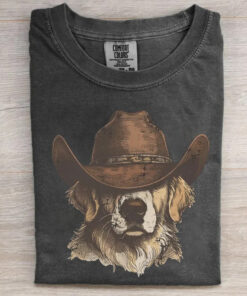 Golden Retriever Cowboy T-Shirt Cowboy Dog Merch Gifts For Sister - Homegiftaura