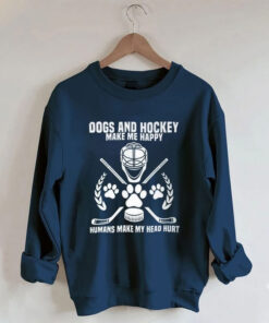 Heated Rivalry Sweatshirt Dogs And Hockey Make Me Happy Humans Make Me Head Hurt Merch Gifts - Homegiftaura