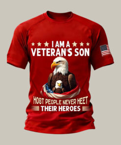 I Am A Veteran's Son Eagle T-Shirt American Flag Red Friday Shirt Memorial Day Gift - Homegiftaura