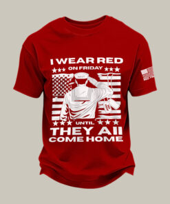 I Wear Red On Friday T-Shirt Remember Everyone Deployed Shirt Present For Father - Homegiftaura