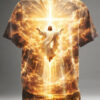 Jesus Shining Light Religious T-Shirt Heavenly Merch Gift For Devout Christians - Homegiftaura