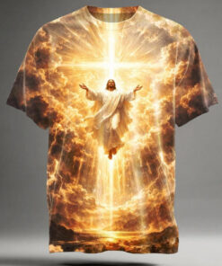 Jesus Shining Light Religious T-Shirt Heavenly Merch Gift For Devout Christians - Homegiftaura