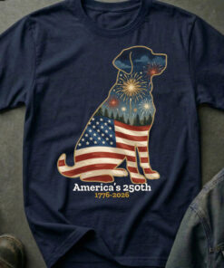 Labrador 250th Anniversary Shirt USA Flag Fireworks Pet Lover Clothes Gift For Men - Homegiftaura