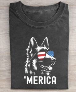 Merica German Shepherd T-Shirt Dog Lovers Clothing Patriotic Gift Ideas - Homegiftaura