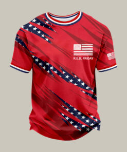 Red Friday American Flag T-Shirt Remember Everyone Deployed Shirt Present For Husband Birthday - Homegiftaura