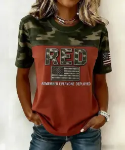 Red Friday Remember Everyone Deployed T-Shirt American Flag Remember Everyone Deployed Shirt Present For Wife - Homegiftaura