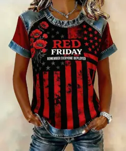 RED Friday Remember Everyone Deployed T-Shirt On Friday We Wear Red Shirt Memorial Day Gift - Homegiftaura