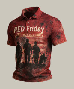 Red Friday Until They Get Home Polo Shirt Memorial Day Shirt Gift For Husband - Homegiftaura