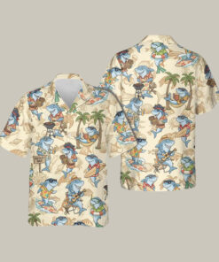 Shark Summer Hawaiian Shirt Funny Shark Beach Party Shirt Present Idea For Best Friends - Homegiftaura