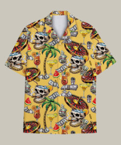 Skull And Money Hawaiian ShirtCasino Aloha Tropical Cocktail Shirt Summer Vibe Gift For Him - Homegiftaura