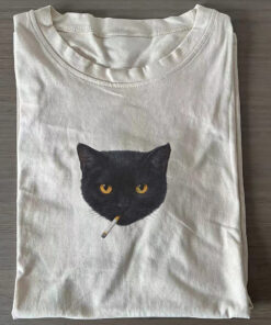 Smoking Cat Cool Feline T-Shirt Cat Meme Unique Pet Gift For Cat Lovers - Homegiftaura