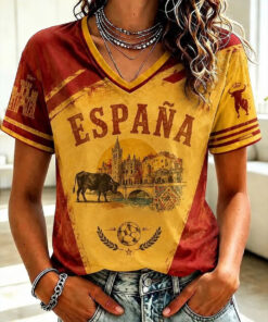 Spain Soccer World Cup 2026 V-Neck Shirt Game Day Clothing Gift For Football Lovers - Homegiftaura