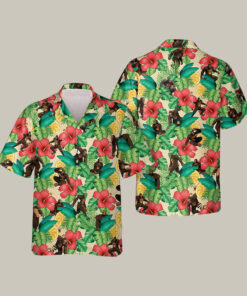 Summer Tropical Pattern Bigfoot Hawaiian Shirt Retro Aloha Shirt Unique Gift For Dad - Homegiftaura