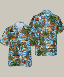 Tiki Tribal Hawaiian Shirt Tropical Island Summer Beach Wear Great Gift For Father's Day - Homegiftaura