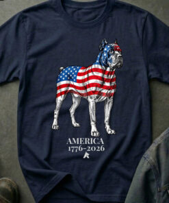 USa Flag Cane Corso Iron And Stripes Shirt USA 250Th Anniversary Merch Patriotic Gifts - Homegiftaura