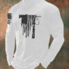Veteran Long Sleeve Shirt Men's Dog Tag Gun American Flag Patriotic Veteran Clothing - Homegiftaura