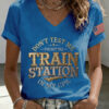 Yellowstone Merch Train Station In My GPS V-Neck Shirt Women's Gift For Show Lovers - Homegiftaura
