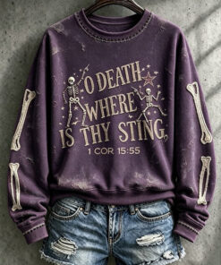 0 Death Where Is Thy Sting Sweatshirt Womens Clothing Unique Christian Gifts