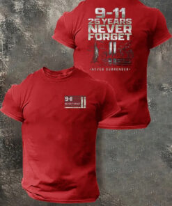 25 Years Never Forget T-Shirt Patriot Day 9 11 Merch Present Ideas For Brother
