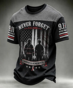 9 11 Never Forget T-Shirt Honor Twin Towers Memorial Clothes Patriot Day Gifts