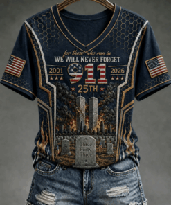9 11 Patriot Day V-Neck T-Shirt 25Th Anniversary Clothing Gifts For Friend
